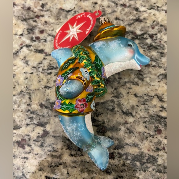 Rare retired Christopher Radko 20th anniversary dolphin ornament - Picture 1 of 6